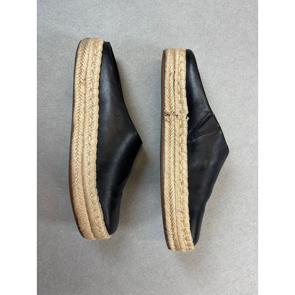 Vince‎ Ulla black leather mule slip-on espadrille platform clog 9.5 transitional - Picture 5 of 10